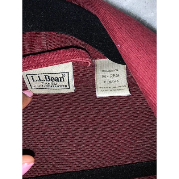 L.L. Bean Open Front Belted Trench Coat Burgundy - Picture 3 of 7